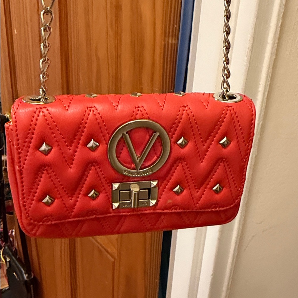 Valentino Red Quilted Shoulder Bag